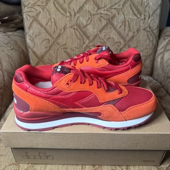 Diadora N92 Cherry Red Men's 9 Women’s 10.5 Running Classic Sneaker New‎